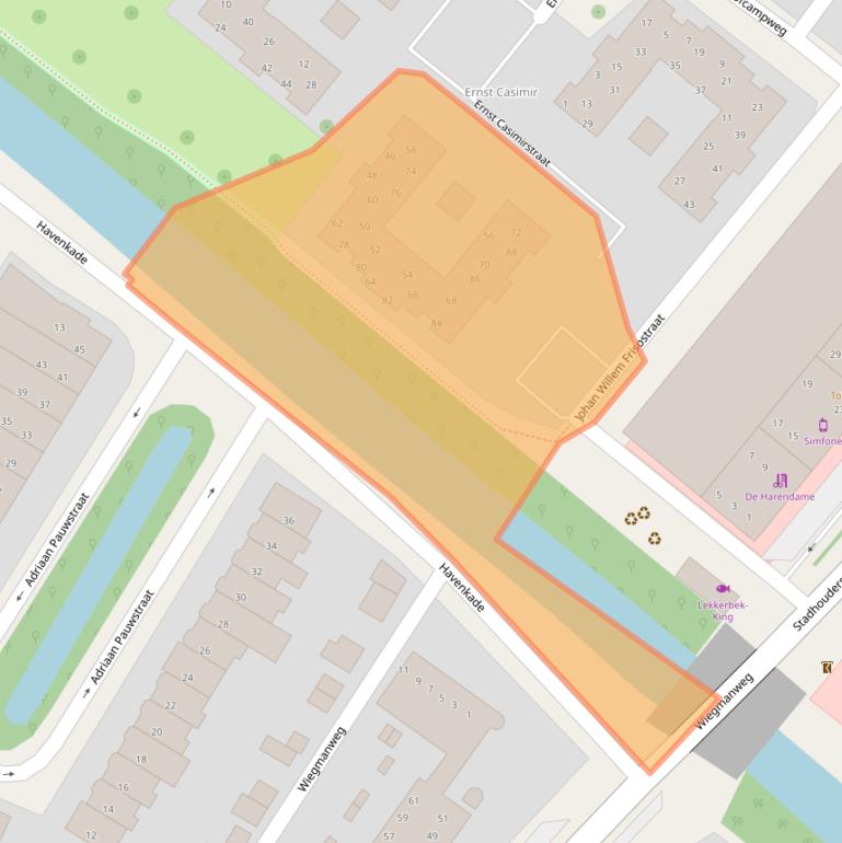 Kaart van postcodegebied 2241KW.