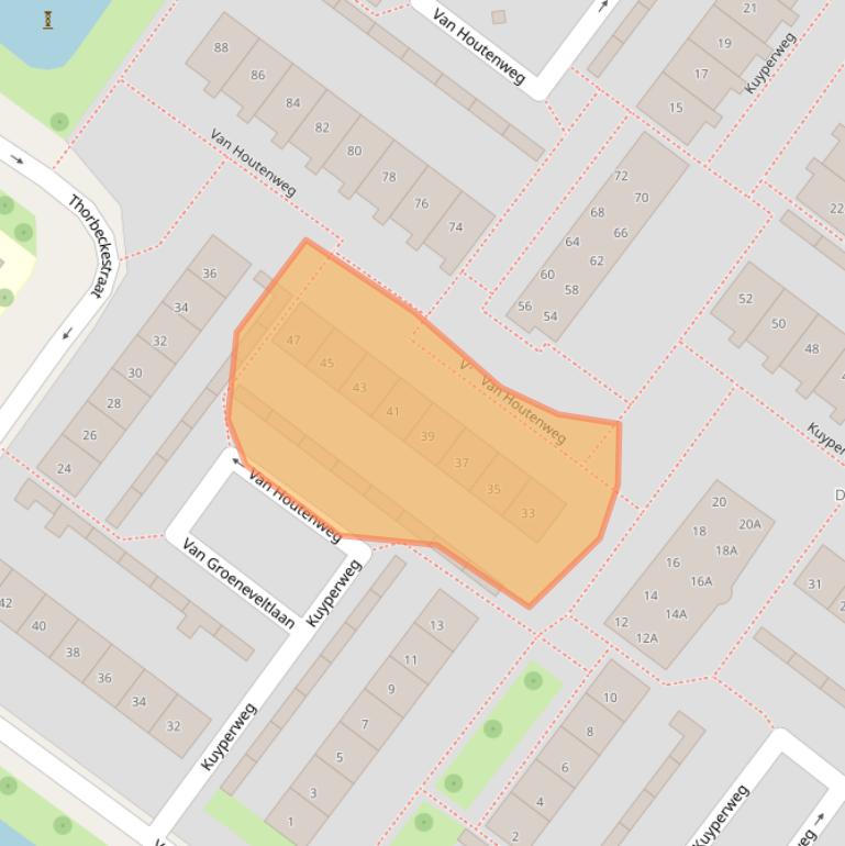 Kaart van postcodegebied 2241LP.