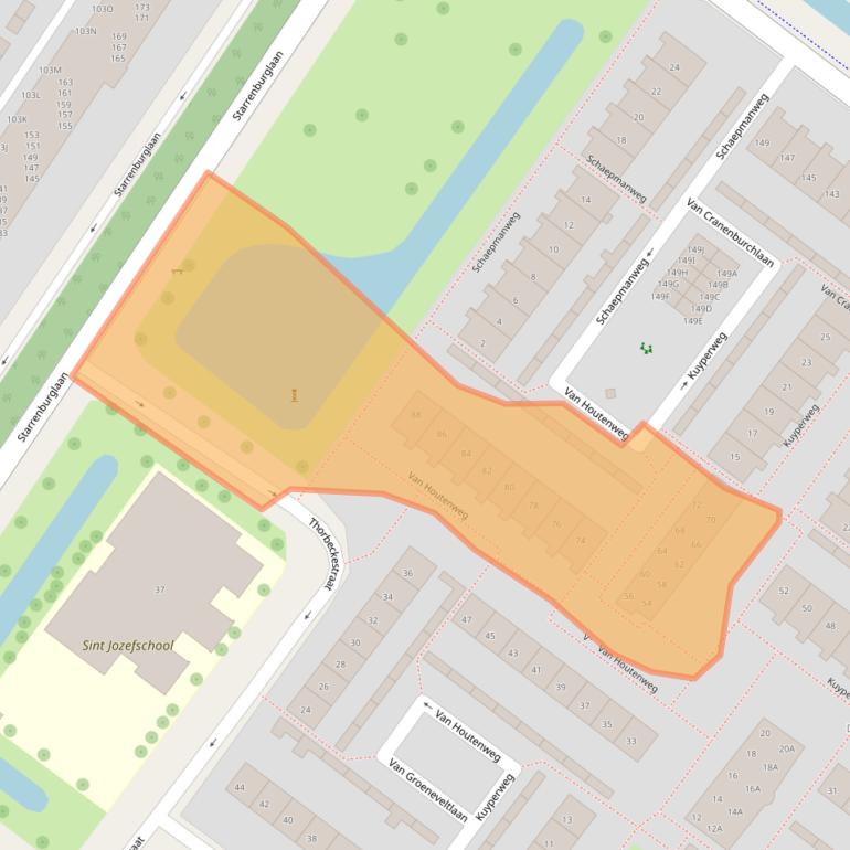 Kaart van postcodegebied 2241LS.