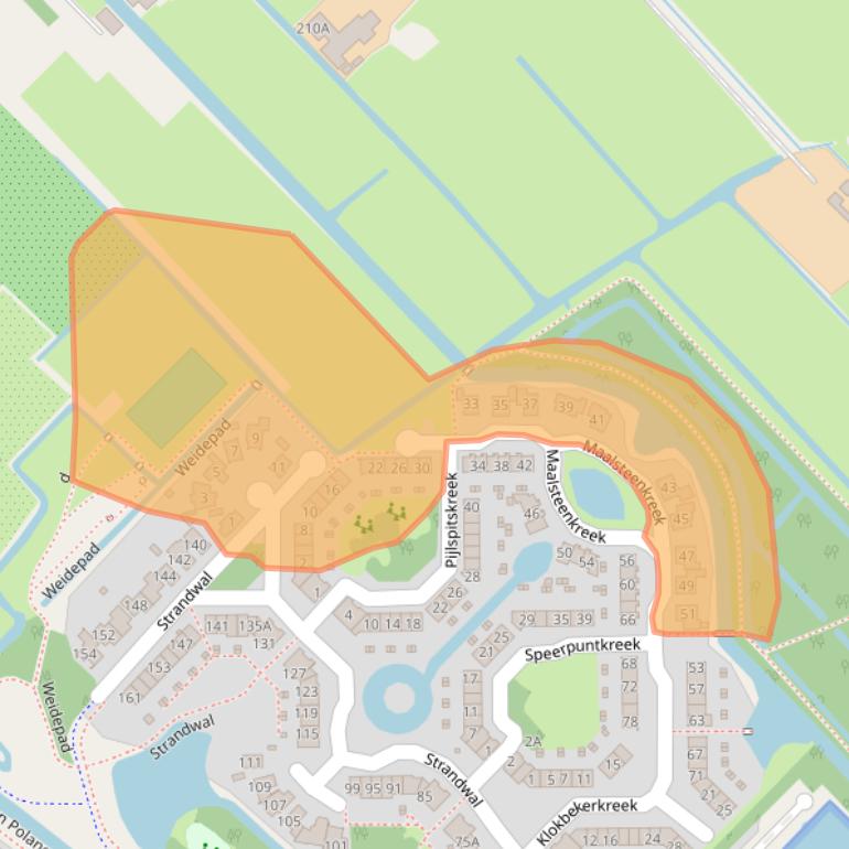 Kaart van postcodegebied 2241MV.