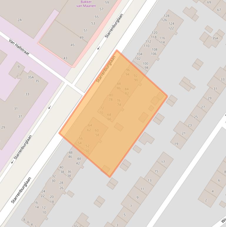 Kaart van postcodegebied 2241NG.