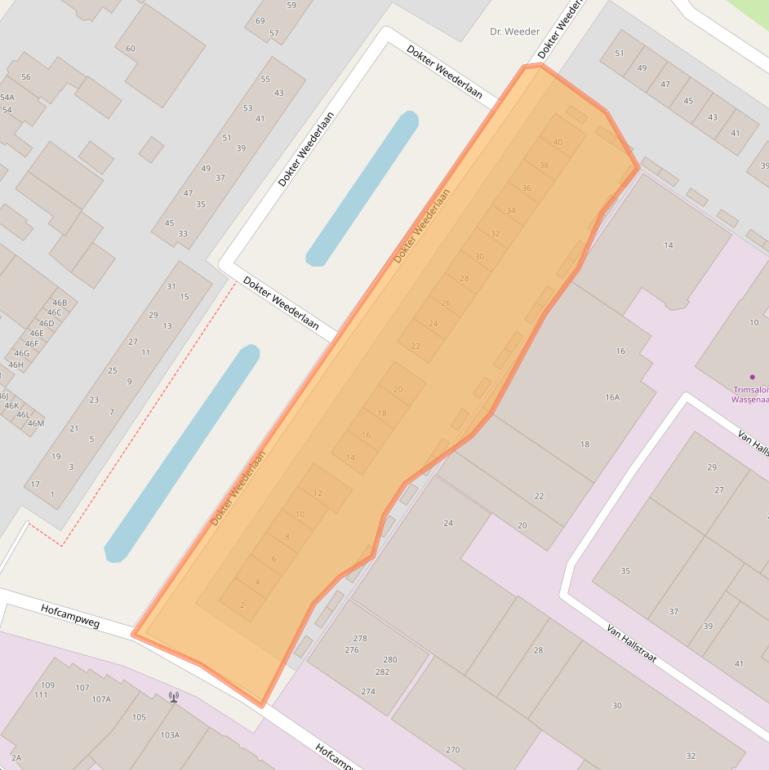 Kaart van postcodegebied 2241NP.