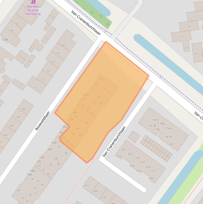 Kaart van postcodegebied 2241NV.