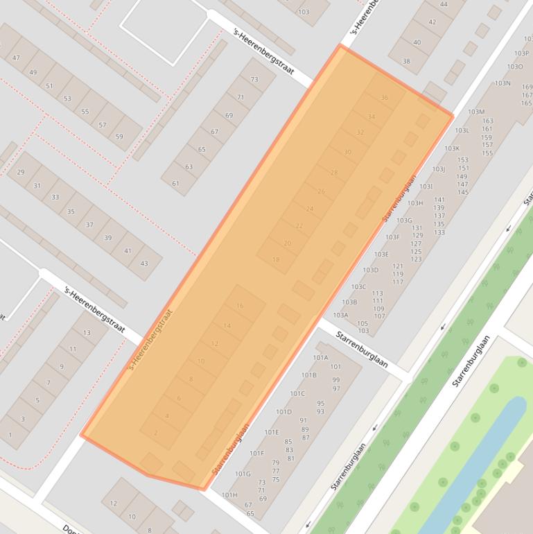 Kaart van postcodegebied 2241PG.