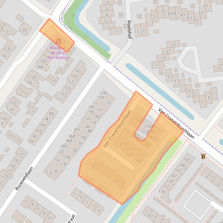 Kaart van postcodegebied 2241PM.