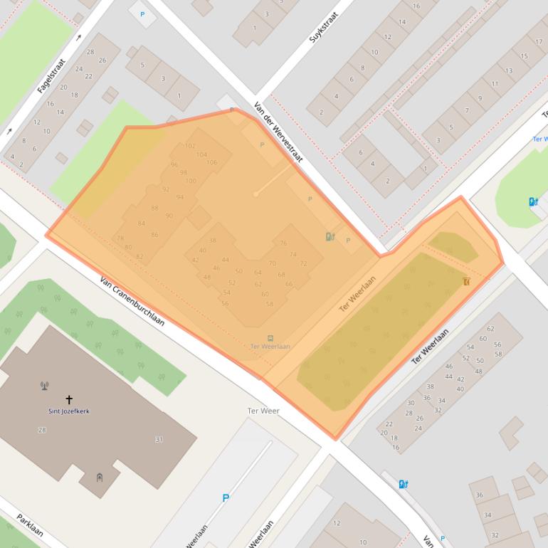 Kaart van postcodegebied 2241PT.