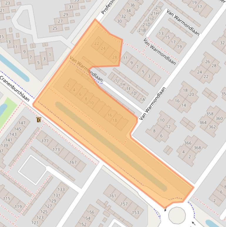 Kaart van postcodegebied 2241RC.