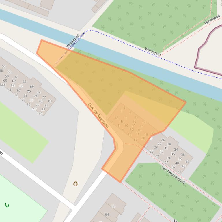 Kaart van postcodegebied 2241RE.