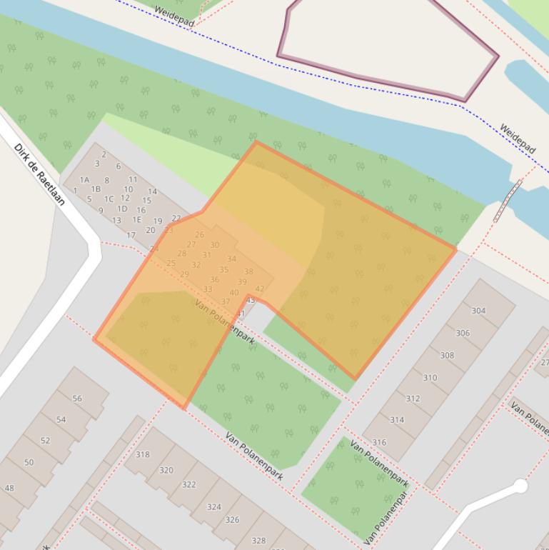 Kaart van postcodegebied 2241RG.