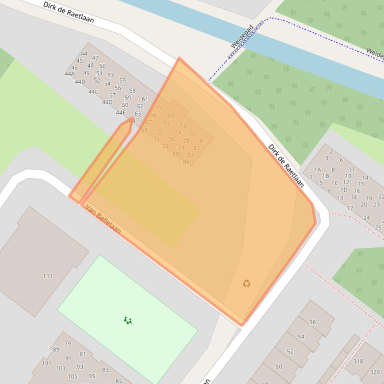 Kaart van postcodegebied 2241RJ.