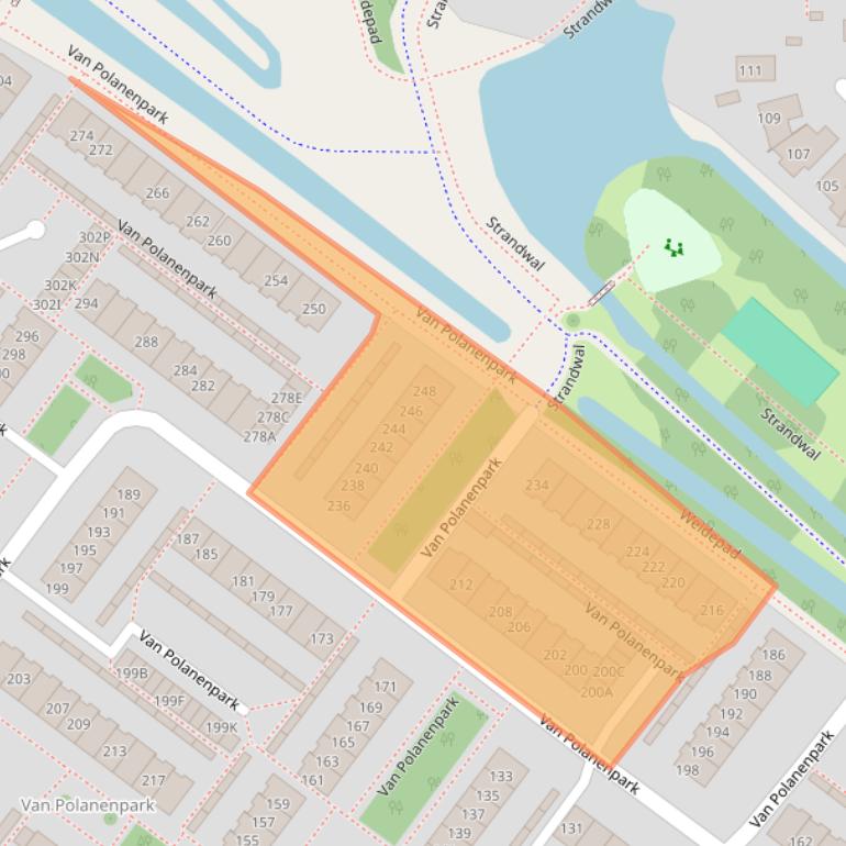 Kaart van postcodegebied 2241RX.