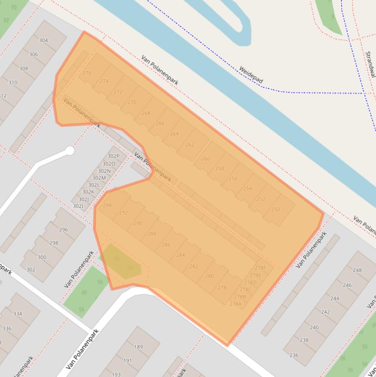 Kaart van postcodegebied 2241RZ.