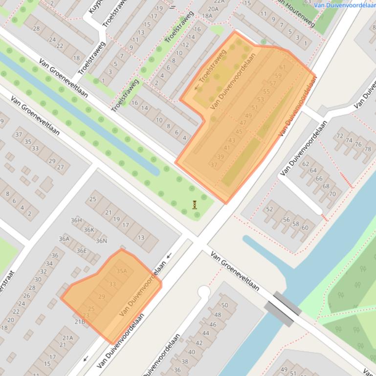 Kaart van postcodegebied 2241SN.