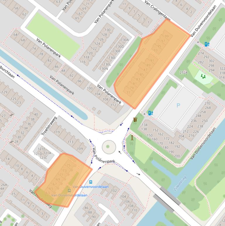 Kaart van postcodegebied 2241SP.