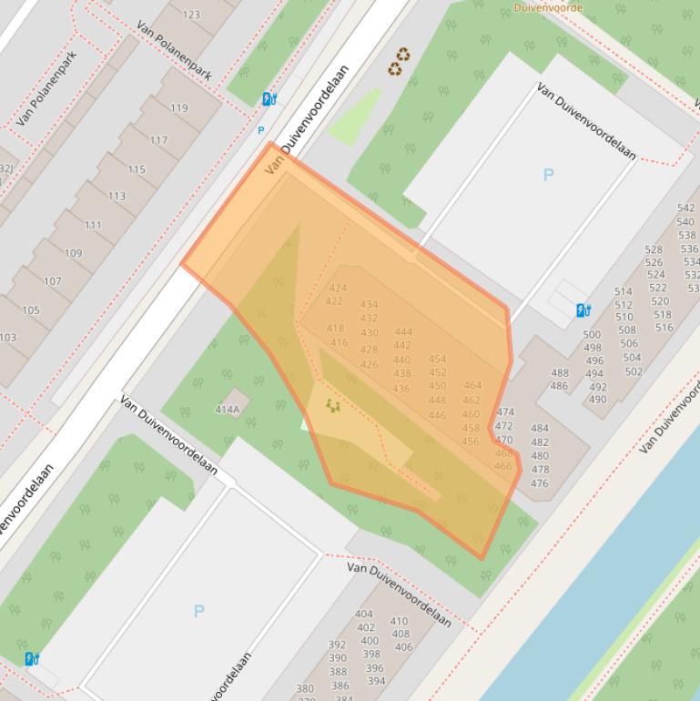 Kaart van postcodegebied 2241TE.