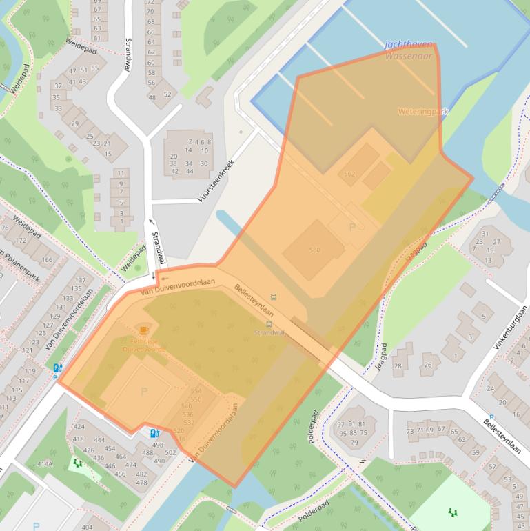 Kaart van postcodegebied 2241TH.