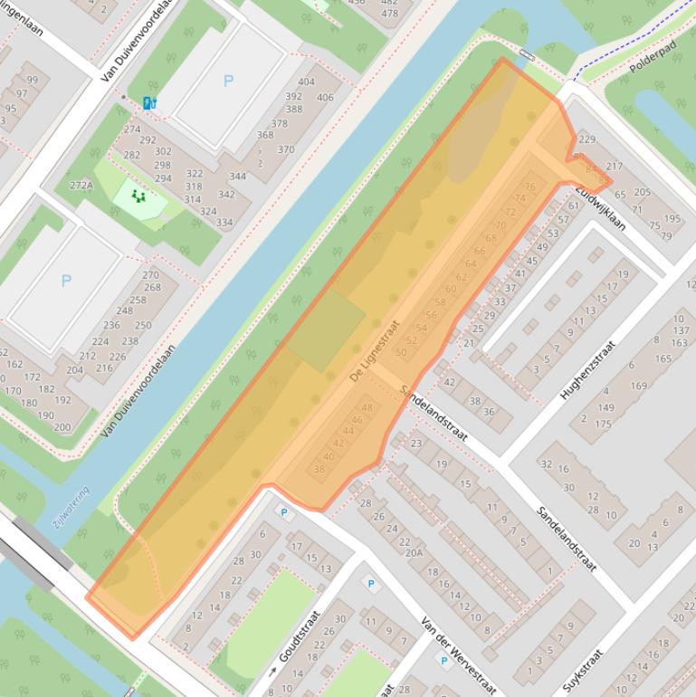 Kaart van postcodegebied 2241TK.