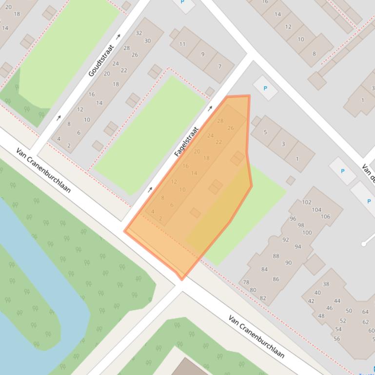 Kaart van postcodegebied 2241TM.