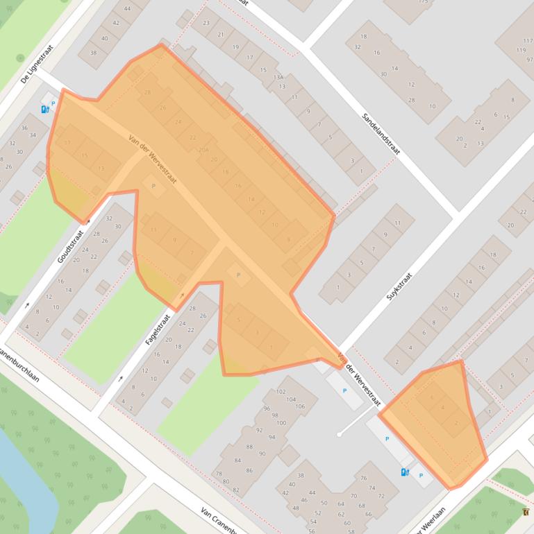 Kaart van postcodegebied 2241TN.
