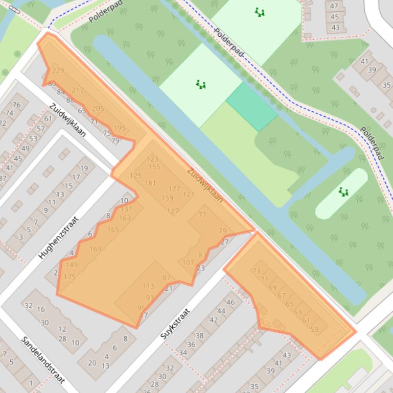 Kaart van postcodegebied 2241TT.