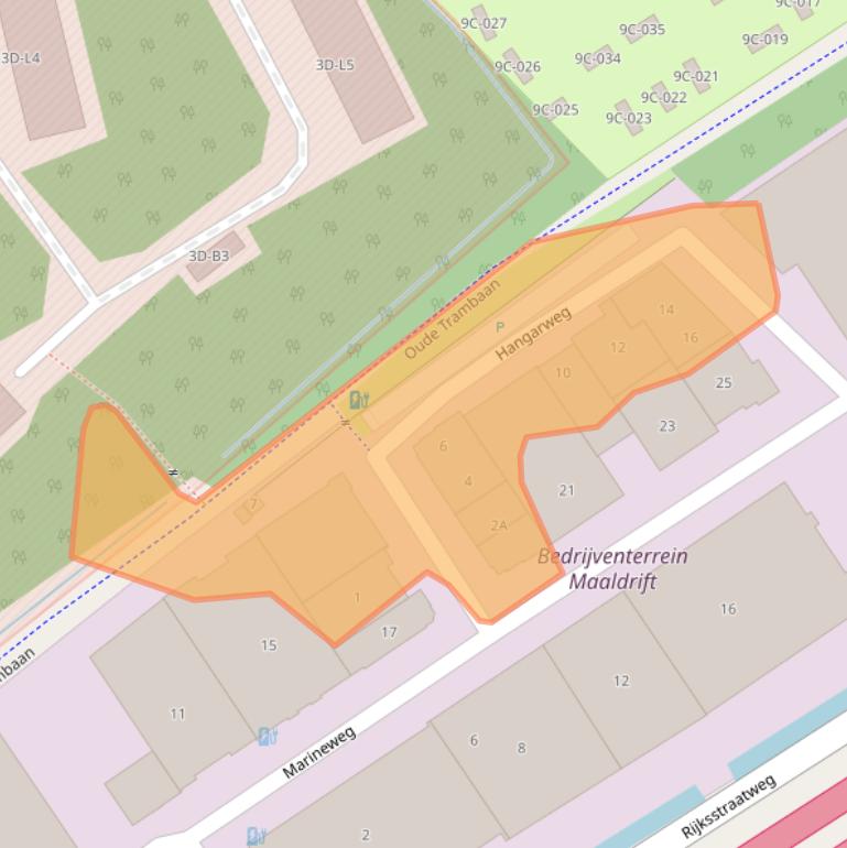 Kaart van postcodegebied 2241TZ.