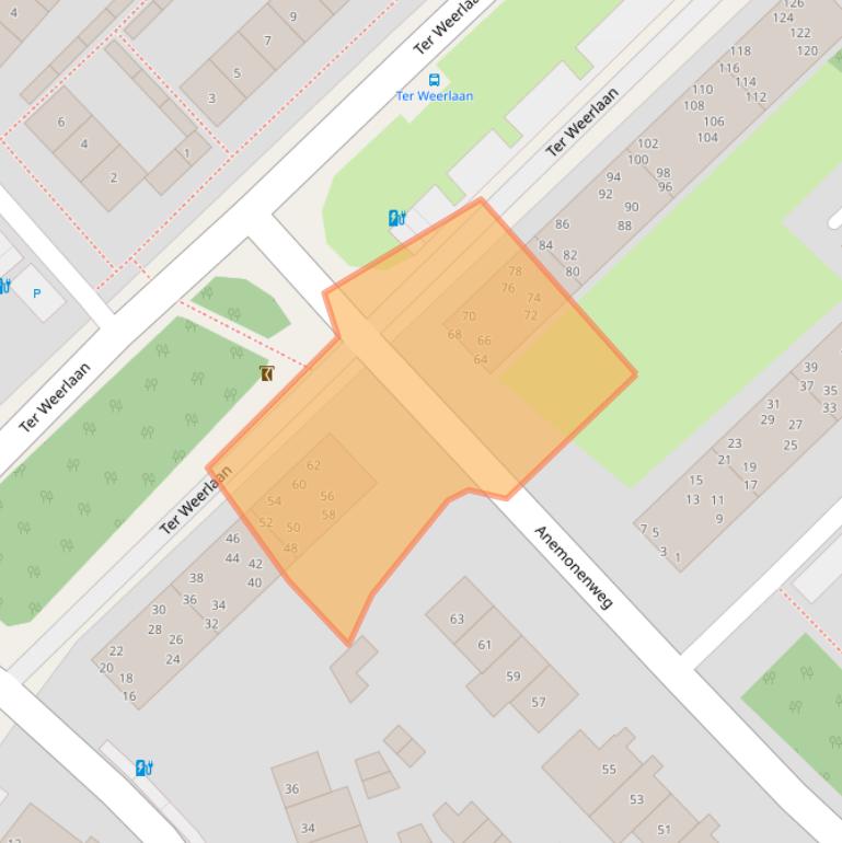 Kaart van postcodegebied 2241VC.