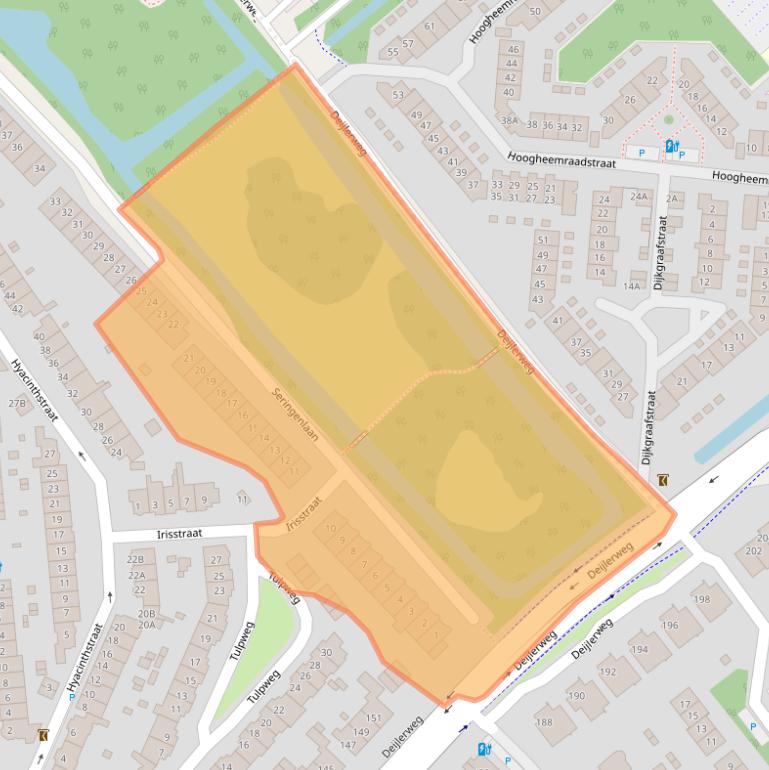 Kaart van postcodegebied 2241VH.