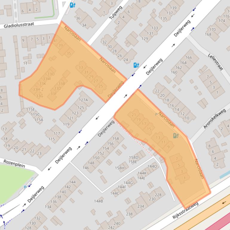 Kaart van postcodegebied 2241VP.