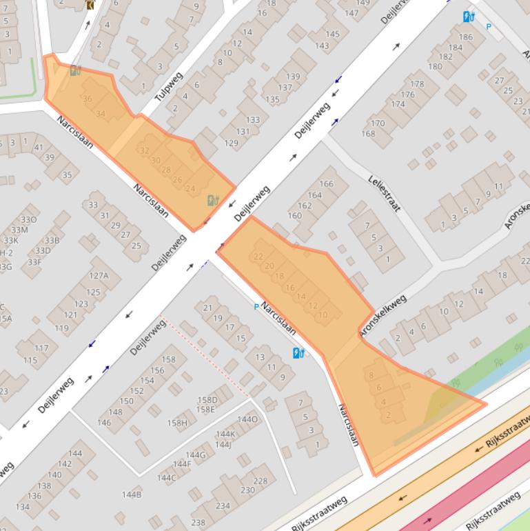 Kaart van postcodegebied 2241VR.