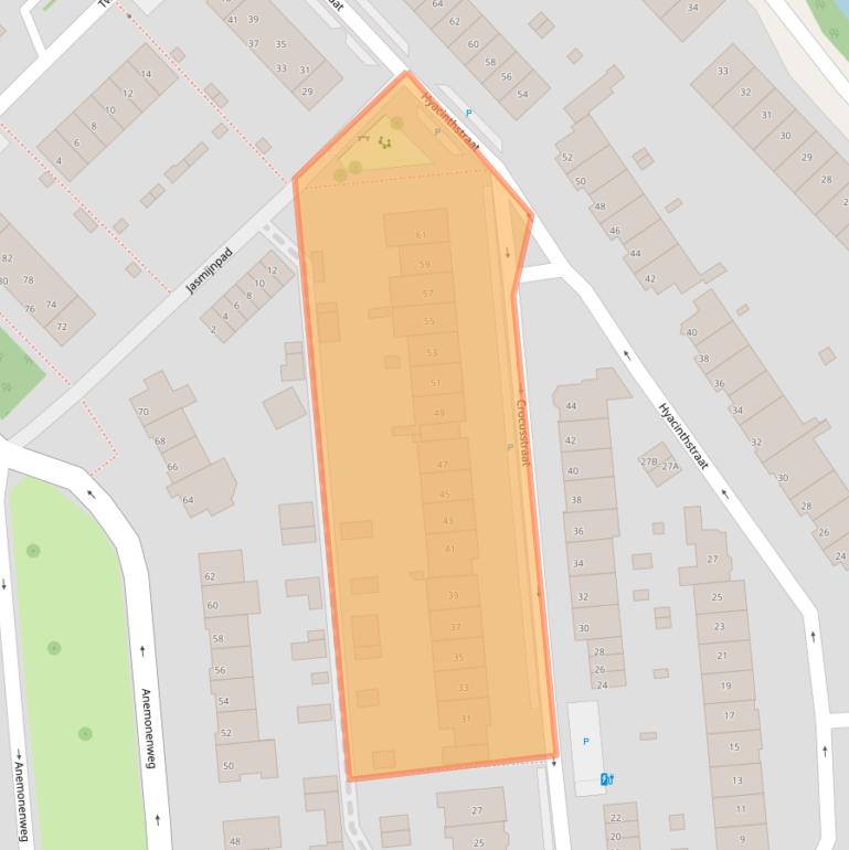 Kaart van postcodegebied 2241VX.