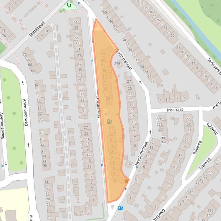 Kaart van postcodegebied 2241VZ.