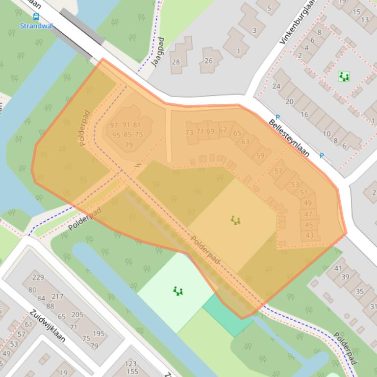 Kaart van postcodegebied 2241WH.