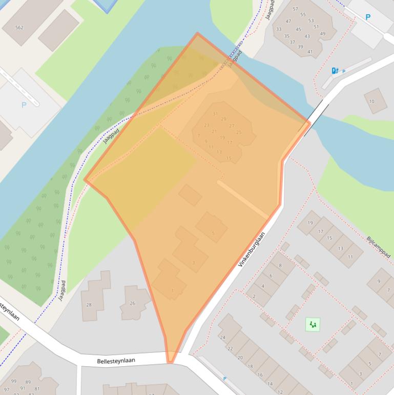 Kaart van postcodegebied 2241WK.