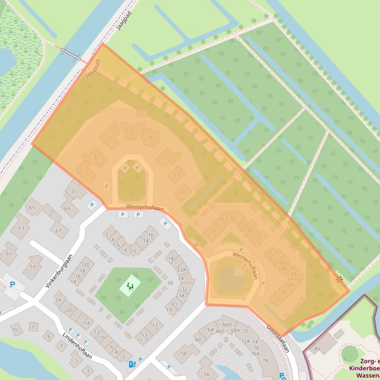 Kaart van postcodegebied 2241WX.