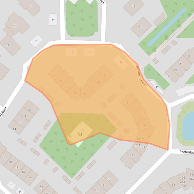 Kaart van postcodegebied 2241WZ.
