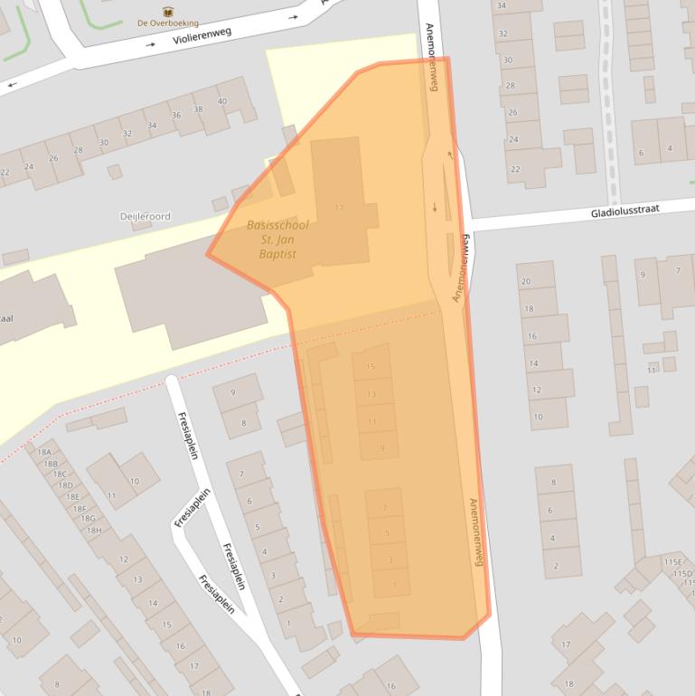 Kaart van postcodegebied 2241XH.