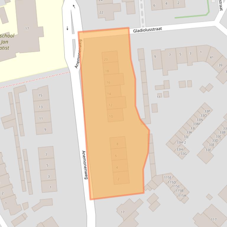 Kaart van postcodegebied 2241XK.