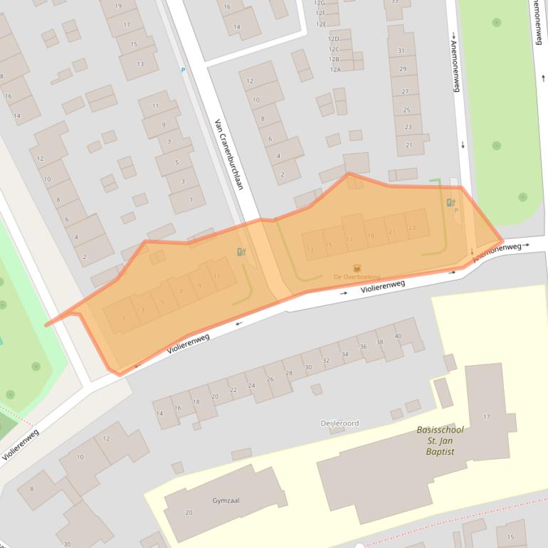 Kaart van postcodegebied 2241XP.