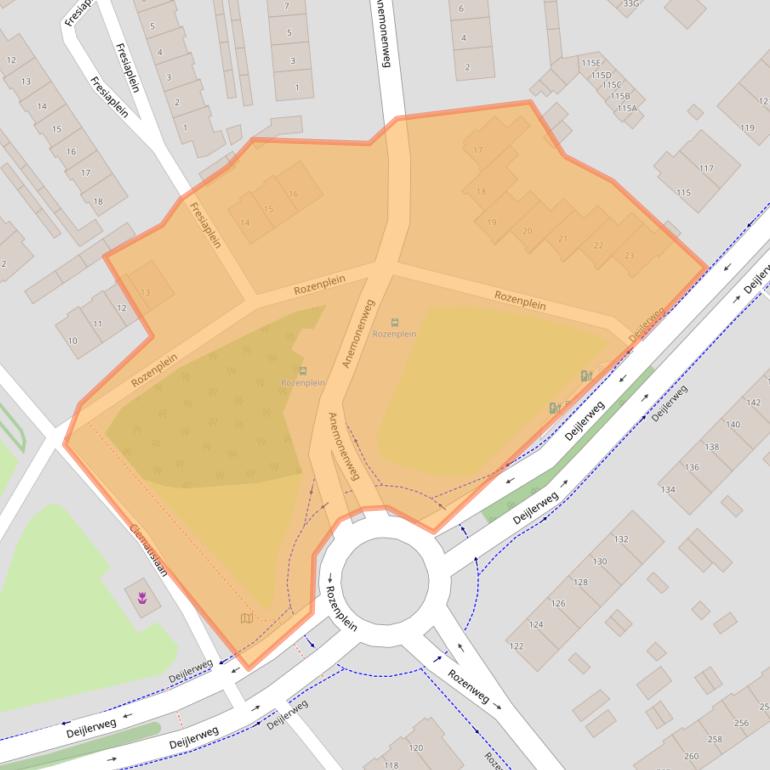 Kaart van postcodegebied 2241XV.