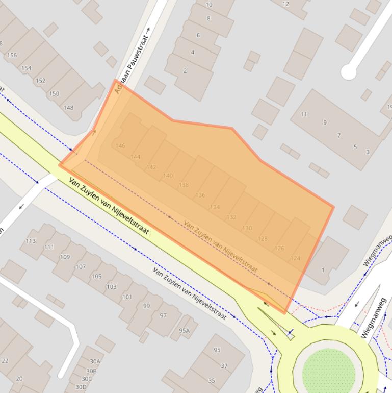 Kaart van postcodegebied 2242AV.