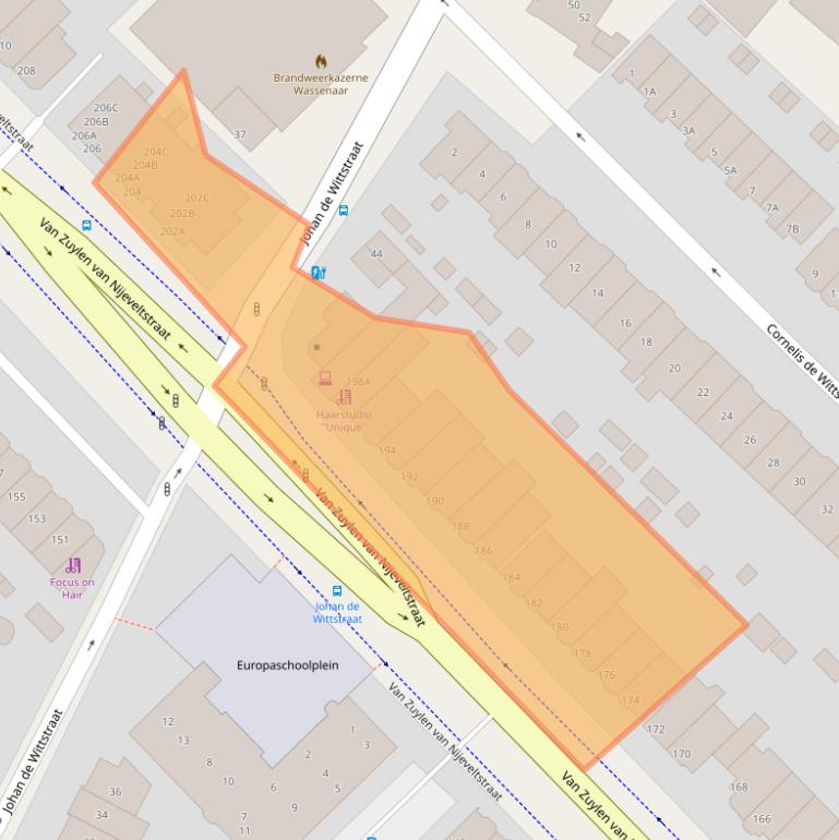 Kaart van postcodegebied 2242AX.