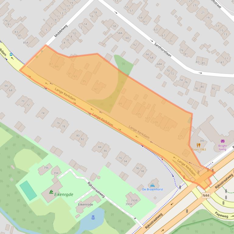 Kaart van postcodegebied 2242BT.