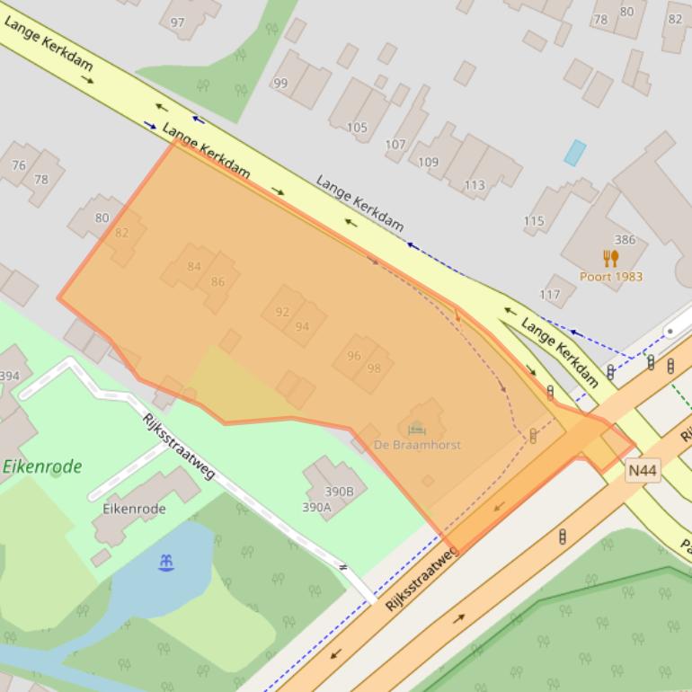 Kaart van postcodegebied 2242BZ.