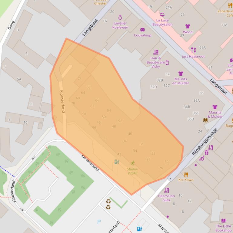 Kaart van postcodegebied 2242ET.