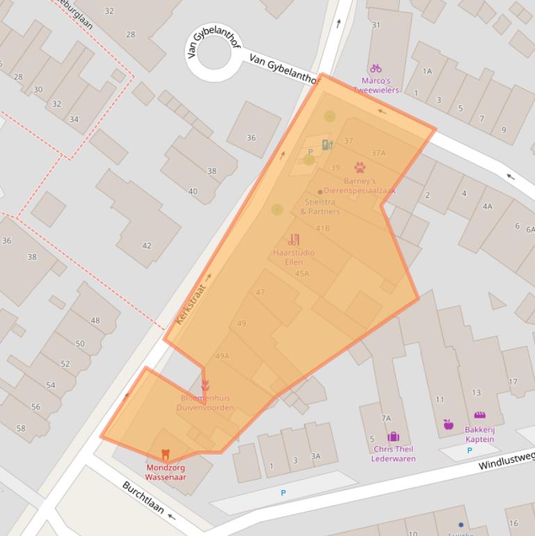 Kaart van postcodegebied 2242HC.