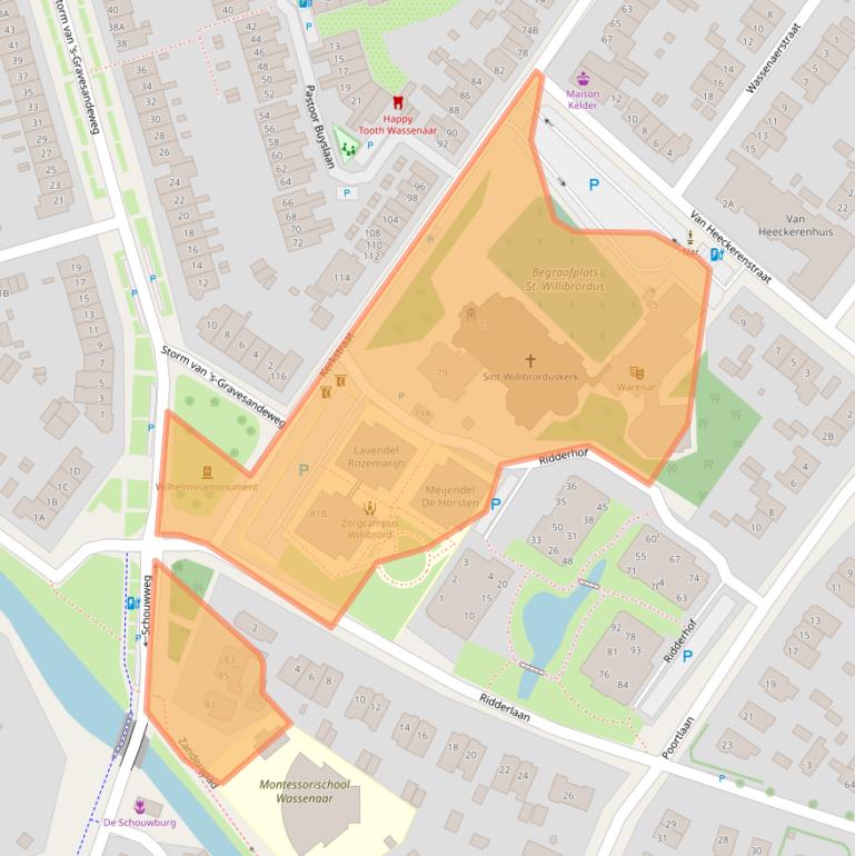 Kaart van postcodegebied 2242HE.