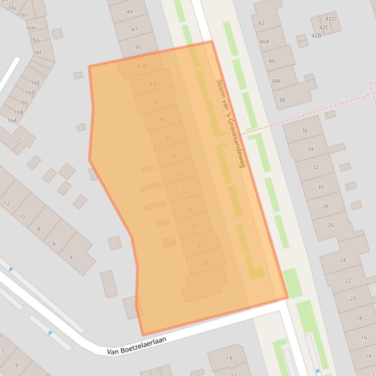 Kaart van postcodegebied 2242JB.