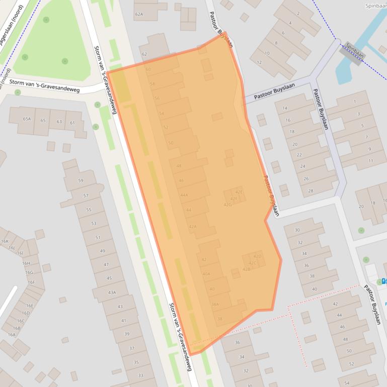 Kaart van postcodegebied 2242JJ.