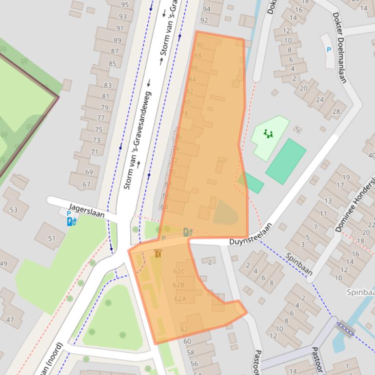 Kaart van postcodegebied 2242JK.