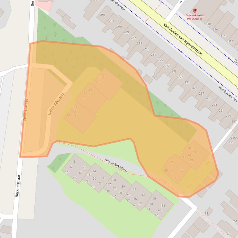 Kaart van postcodegebied 2242JT.